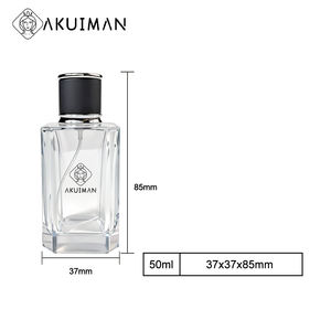 50ml 100ml glass <b>spray</b> custom square perfume <b>bottles</b> with box - Product Image 4