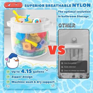 <b>Bath</b> Toy Organizer,4 Gallons Bathtub Toy <b>Storage</b> Organizer,Quick Access <b>Bath</b> Toy Holder Quick Dry Baby <b>Bath</b> Toy <b>Storage</b> for Tub - Product Image 5