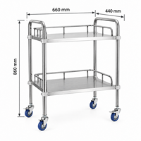 Chariot de stérilisation en acier inoxydable pour instruments médicaux, destiné aux CSSD hospitalières et au maniement des instruments chirurgicaux