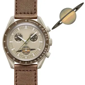 Keramik chronograph bermerek desainer mewah pergelangan tangan omegas x swatchs wanita wanita kustom logo Pria jam kuarsa
