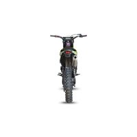 Moto tout-terrain professionnelle KR8 PR300 Enduro, refroidie par air, jaune et violette, pour adultes, avec livery de course.