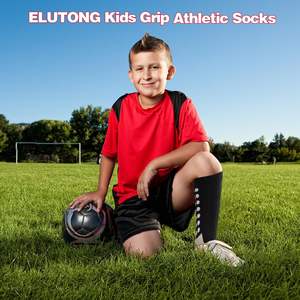 ถุงเท้ากันลื่น ELUTONG สำหรับเด็ก วัยรุ่น เด็กชายและเด็กหญิง เล่นฟุตบอลและกีฬาอื่นๆ ดีไซน์กันลื่น สำหรับเด็กอายุ 4-16 ปี (รุ่นอัพเกรดใหม่) - Product Image 4
