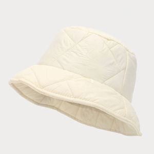 2024 New Soft Warm Quilted Eiderdown Cotton Bucket <b>Hat</b> Autumn Winter Solid Color Fashion Bucket <b>Hat</b> <b>for</b> Women - Product Image 4