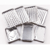Barquette rectangulaire en aluminium avec emballage jetable de qualité alimentaire, résistante au four, pour la cuisson et les barbecues en plein air
