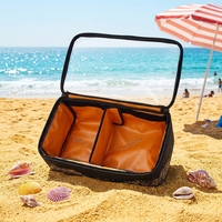 Sac fourre-tout en toile polyester portable personnalisé avec dessus en PVC transparent pour les excursions en camping en plein air et le stockage-pliable et étanche