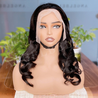 Perruques frontales en cheveux humains de 26 pouces, ligne de cheveux naturelle pré-épilée, sans perte ni emmêlement, perruques sans colle, pour femmes, perruque noire
