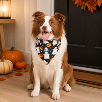 Bandana pour chien, bavoir pour animaux de compagnie, polyester imprimé, accessoire de costume d'Halloween, écharpe triangulaire pour chiens et chats