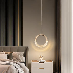 โคมไฟแขวนข้างเตียงขนาดเล็กสไตล์หรูหราทันสมัย โคมไฟติดผนังทรงกลมขนาดกลางสำหรับห้องนอน - Product Image 3