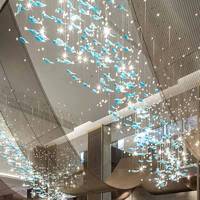 Lustres et lampes suspendues modernes de grande taille pour hall d'hôtel, de nombreux modèles en forme de poisson