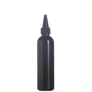 חיות מחמד לסחוט שחור פלסטיק בקבוק עם טוויסט כובע פלסטיק דיו בקבוק שיער שמן בקבוק 30ml 50ml 100ml