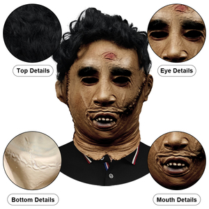 Masque en latex d'horreur Chainsaw Killer, accessoire de <span class=keywords><strong>film</strong></span>, pour fête d'Halloween, cosplay, mascarade, jeu de rô<span class=keywords><strong>le</strong></span>, personnalisable - Product Image 3