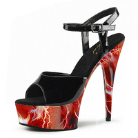 Nouvelles sandales à talons fins de 15 cm à semelle épaisse pour la pole dance, talons hauts de 6 pouces, robe de soirée, reine de la fête, grandes sandales, boîte de nuit