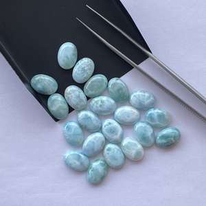 Piedra de Larimar Azul Natural de 7x5 mm, Cabujón Ovalado Calibrado y Pulido, Gema Certificada por IGI para la Creación de Joyas - Product Image 2