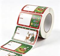 Étiquettes autocollantes en papier artistique imperméables avec logo personnalisé imprimé en couleur CMYK pour les fêtes, Noël, les cadeaux et l'emballage