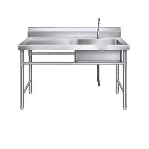 Cocina comercial Fabricación de acero Restaurante-Grado 2 Compartimentos Fregadero de acero inoxidable Lavabo Piscina Cuenco Cocina comercial - Product Image 6