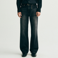 Nouveau design 2026 – Jean baggy droit noir en denim pour homme, idéal pour un usage quotidien décontracté – Jean taille haute à jambe droite pour homme