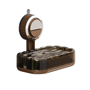 Soap Dish With Drainer Amber Resin Wall Mounted Self Drain For Bathroom Soap Storage - Product Image 3