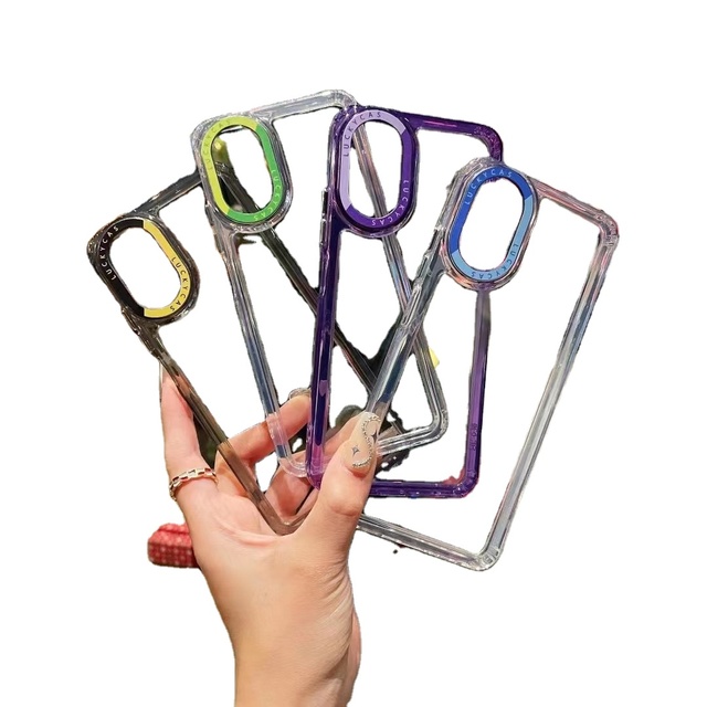 Wholesale Two-color Lens Frame Lucky case Anti-drop Mobile Phone case for Girls TPU+ Acrylic clear Phone Cover for Iphone 14 13