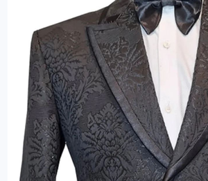 Abiti da <span class=keywords><strong>uomo</strong></span> personalizzati in raso jacquard <span class=keywords><strong>bianco</strong></span>, smoking, <span class=keywords><strong>blazer</strong></span> formali da matrimonio per lo sposo - Product Image 4