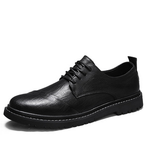 Men's Genuine Leather Oxfords Round Toe Lace-Up Dress Shoes Anti-Slip Rubber Outsole All Seasons Office Career Wear - Product Image 1