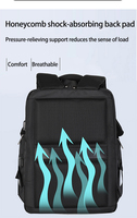 Zaino per Laptop da Viaggio 14 Pollici con Ricarica USB, Schienale Traspirante a Nido d'Ape, Cinghia per Trolley, Idrorepellente e Antiurto