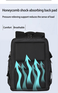 <span class=keywords><strong>Sac</strong></span> <span class=keywords><strong>à</strong></span> <span class=keywords><strong>dos</strong></span> de voyage antichoc pour ordinateur portable 14 pouces, avec chargement USB, dossier respirant en nid d'abeille, sangle de chariot et résistant <span class=keywords><strong>à</strong></span> l'eau - Product Image 6