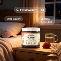 Gummies Fraise Esprit & Corps les plus vendues, pour le soulagement quotidien du stress, l'équilibre de l'humeur, la concentration cognitive et la relaxation nocturne, 60 OEM