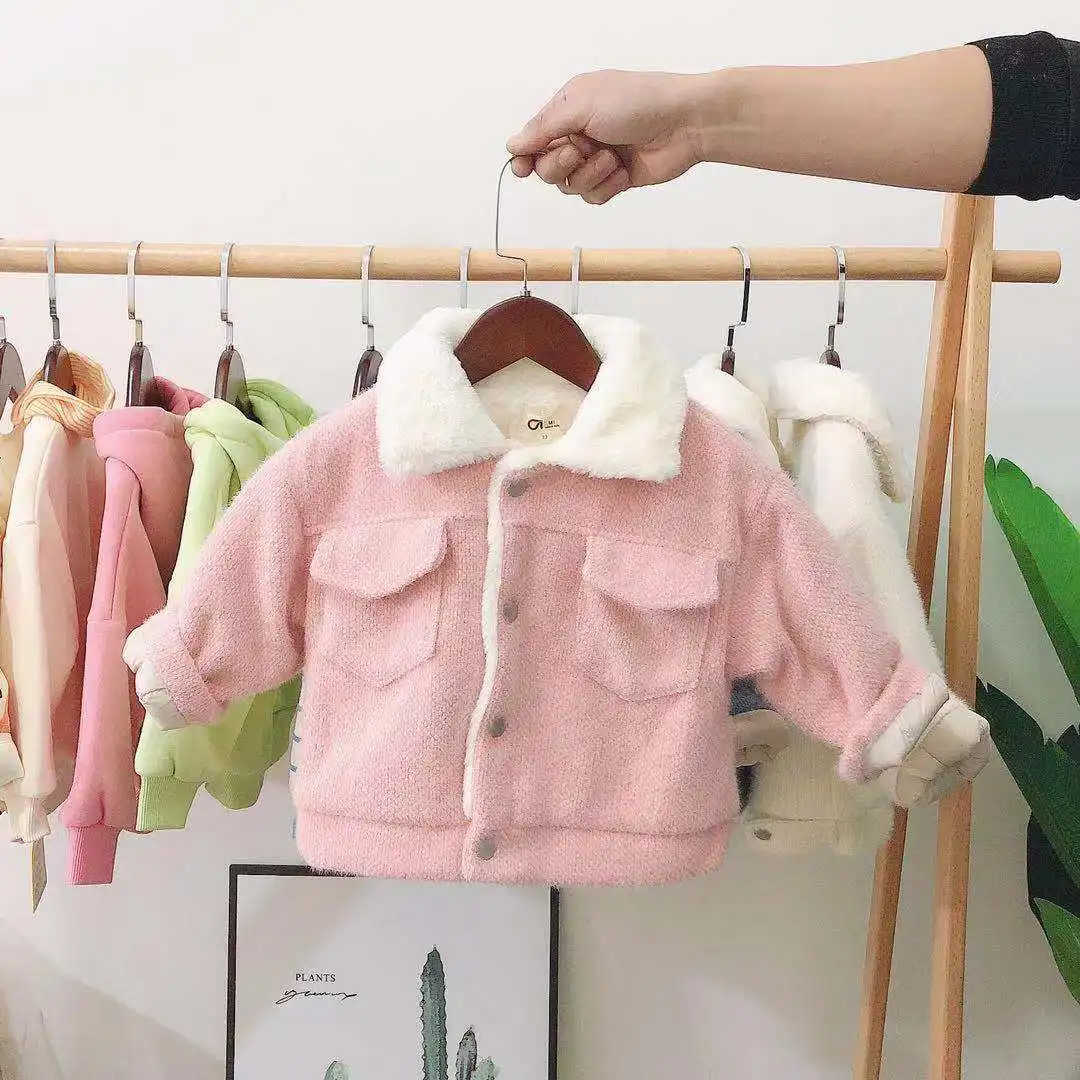 2022 bambino con lana e cappotto pesante ragazzi e ragazze 1-3 anni cappotto invernale stile straniero per bambini versione coreana cappotto in cotone caldo