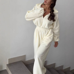 Abbigliamento Donna Primavera/Autunno Nuova Moda <span class=keywords><strong>Tuta</strong></span> Intera a Maniche Lunghe <span class=keywords><strong>con</strong></span> Cerniera Casual <span class=keywords><strong>con</strong></span> Abbottonatura Frontale e Vita Elastica - Product Image 2