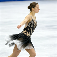 Costume de patinage artistique noir et blanc dégradé, robe à bretelles spaghetti, dos évidé, ornée de strass, pour filles et adultes, pour la performance