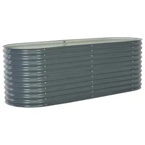 Potager surélevé grand et élégant, gris foncé, <span class=keywords><strong>avec</strong></span> supports de soutien, emballé dans un carton - pour vos pots et jardinières - Product Image 1