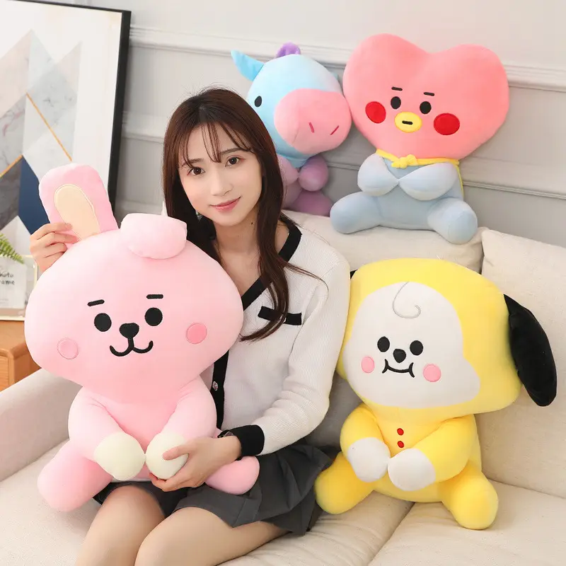 Wholesale Kawaii BT Boy Group Doll Rabbit Koala Sheep Horse Biscuit Dog Heart Shaped Throw Pillow