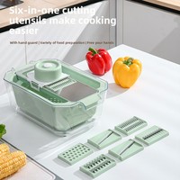 Nieuwe Keukenhulpjes Multifunctionele Zeefmand Fruit Snijder Hakmes Groentesnijder Voedselveilig 6 in 1 Keuken