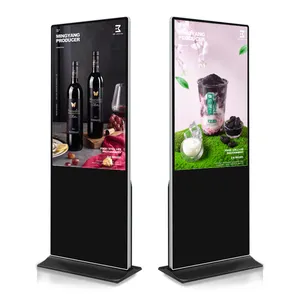 Kiosko de señalización digital lcd, pantalla de doble cara de 43 "y 49", reproductor de vídeo bf sexy, reproductor multimedia para publicidad