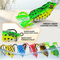 Leurre souple en PVC imprimé multicolore, grenouille flottante pour la pêche en eau salée avec hameçons de pêche à la nage et à la flotte