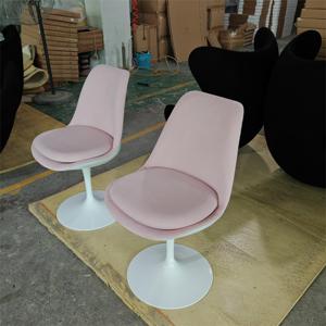 <span class=keywords><strong>Chaise</strong></span> Tulipe Style Moderne Aluminium Tissu Rembourrage Doux Fibre de Verre <span class=keywords><strong>Pied</strong></span> en <span class=keywords><strong>Fer</strong></span> Rond Pivotant Blanc <span class=keywords><strong>Chaise</strong></span> Antique Chaises de Salle à Manger - Product Image 3