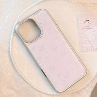Coque de téléphone Papillon Violet Féerique compatible avec iPhone 17 16 Pro Max 15 14 13 12 11, avec bord argenté et résine époxy