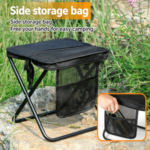 <span class=keywords><strong>Silla</strong></span> <span class=keywords><strong>Plegable</strong></span> Portátil de Hierro para Exteriores a Precio Económico con Bolsillo de Malla y Correa para el Hombro para Pesca, Caza, Senderismo, Camping y Parque - Product Image 2