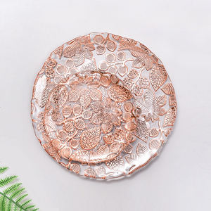 طبق فاكهة زجاجي فاخر بتصميم ورقة شجر ذهبية برونزية إبداعية للمنزل وغرفة المعيشة وتقديم الوجبات الخفيفة في الفنادق والمآدب - Product Image 3