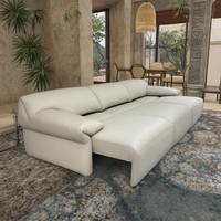 Canapé sectionnel en cuir véritable capitonné de luxe de style européen, design moderne, appartement, villa, hôtel, salon, canapé-lit extensible