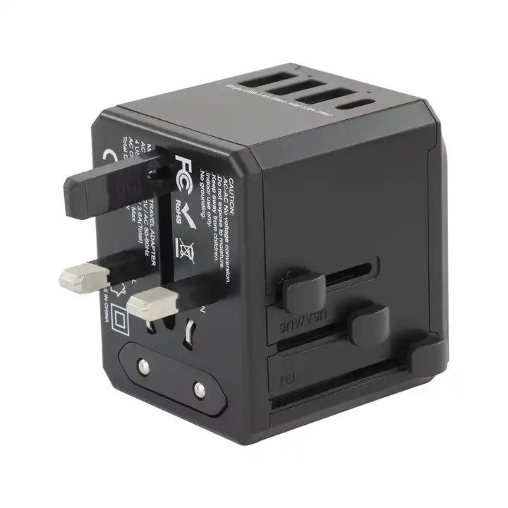 HONPNK Global Travel Adapter Plug Worldwide Travel Charger Universal Multi-Purpose Adapter Plug Socket with 3 Usb and Type-c