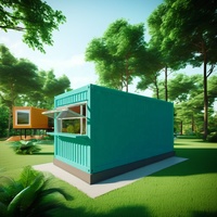 Maison conteneur préfabriquée pour hôtel de jardin, conteneur d'emballage plat pour studio, module conteneur d'installation rapide pour café