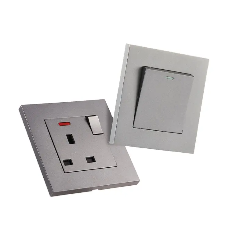Electrodomésticos de interruptores de panel Interruptores y enchufes de pared estándar británicos de alta calidad