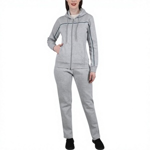 Conjunto de Chándal de Punto con Capucha de 2 Piezas para Mujer, de Algodón Transpirable, Ecológico y Acogedor, Suave y Liso, Ideal para Invierno - Product Image 1