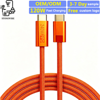 Cable de Carga Rápida Tipo-C de 120W 3A PD 3.1, Trenzado de Nailon, Conductor de Cobre Puro con Aleación de Aluminio, 1-3m, para Computadora/Cámara/iOS