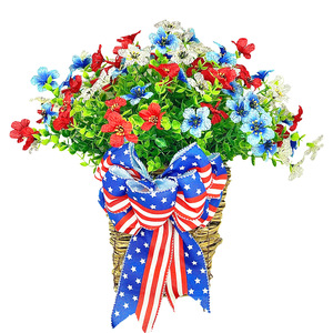 Guirnalda Colgante de Flores Artificiales Violetas, Adorno para Puerta del Hogar, Decoración para el Día Nacional, Día de la Independencia, Festividades - Product Image 5