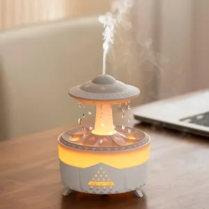 Fontein Luchtbevochtiger Met Aromatherapie Etherische Olie Diffuser 3 In 1 Regenwolk Luchtbevochtiger Zen Olie Diffuser Water Druppelen