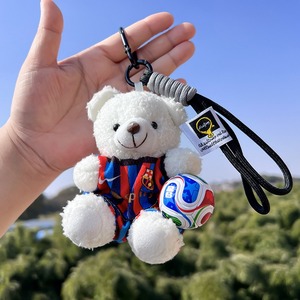 Nouveau porte-clés en peluche ours <span class=keywords><strong>de</strong></span> football 2026, cadeau pour couple et breloque <span class=keywords><strong>de</strong></span> <span class=keywords><strong>sac</strong></span> souvenir, ours mignon portant un maillot - Product Image 6