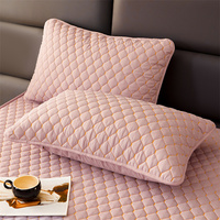 Housse de lit antibactérienne 100% polyester six faces, couleur unie, entièrement enveloppante, imperméable, avec fermeture éclair