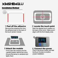 Interruptor de Espejo Inteligente con Sensor Táctil LCD |   Espejo de Baño con Doble Llave, LED Regulable, Antivaho, Radar y Control por Voz
